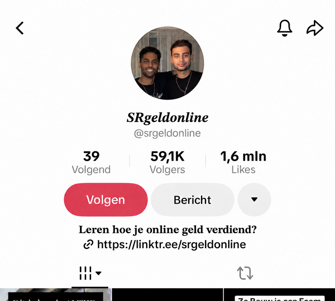 The @srgeldonline TikTok account, showing its follower count
